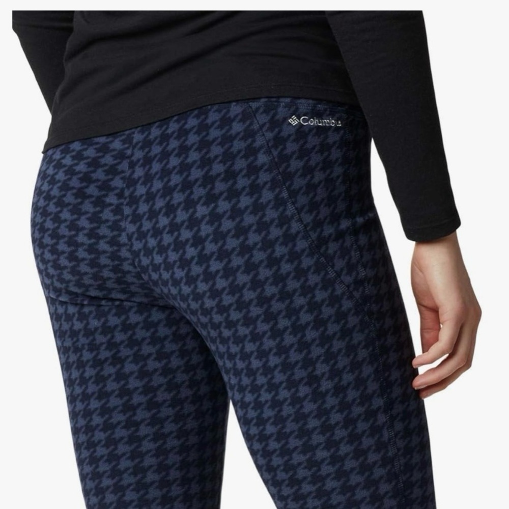 Columbia Base Layer Blue Houndstooth Fleece Leggings - Picture 16 of 16